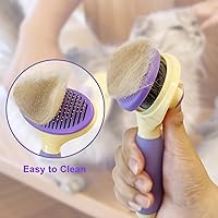 Vista 8 de Cepillo para gatos para aseo y desprendimiento, cepillo de silicona autolimpiante para gatos de pelo corto y largo, regalos para gatos para amantes