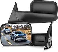 Vista 1 de SCITOO Espejos de remolque compatibles con Ram 2500 3500 1994-2002 con soportes de soporte 1994-2001 para Dodge For Ram 1500 Manual negro lateral