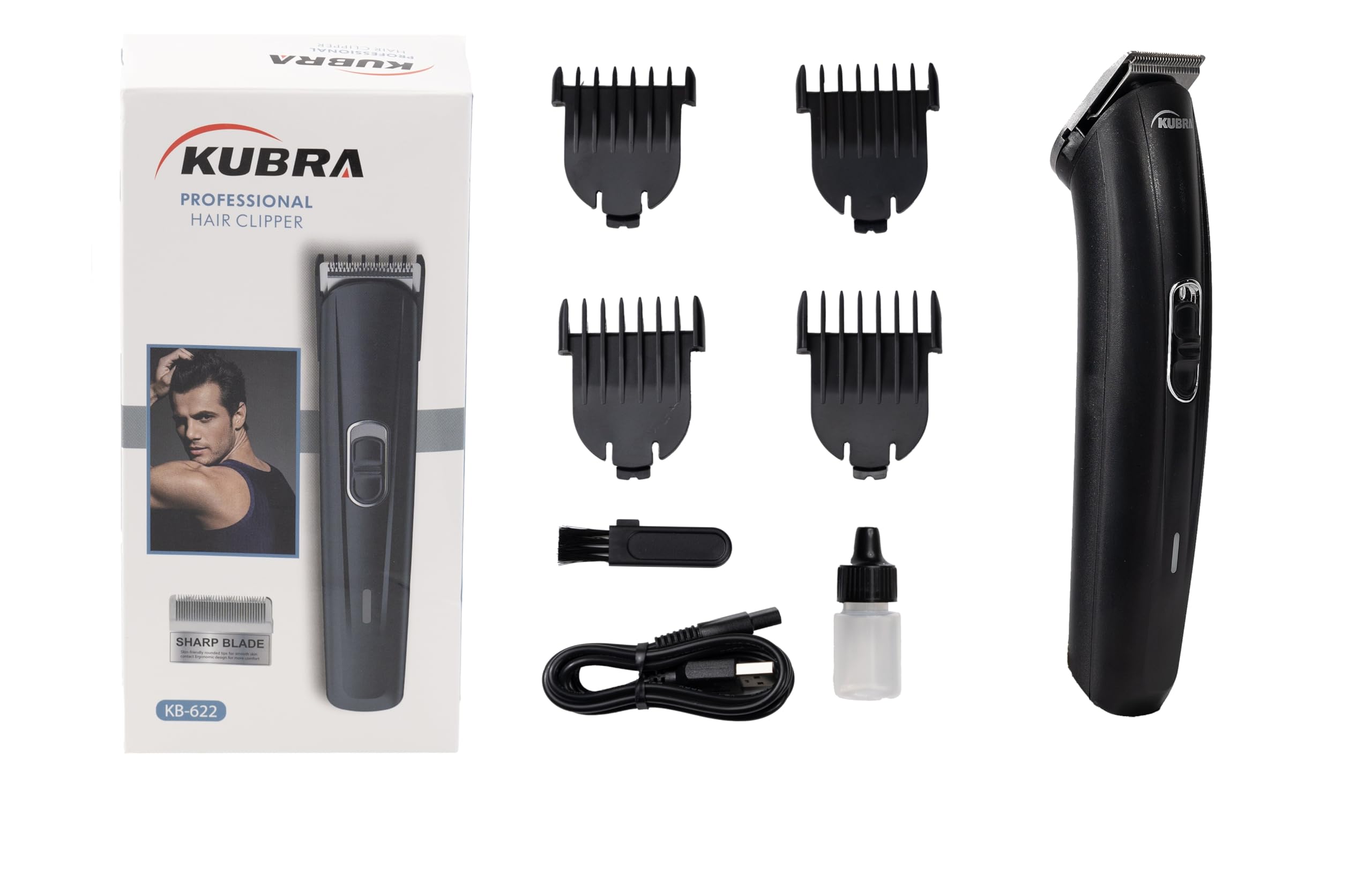 Kubra KB - 622 Professional Hair Clipper For Men - Black | Beard & Body Trimmer | Usb Fast Charging | Stainless Steel self-sharpening blades (B0DBPZTDFF) Amazon Price History, Amazon Price Tracker