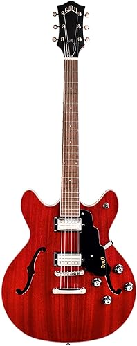 Guild Guitars Starfire I DC - Guitarra eléctrica de cuerpo semihueco, rojo cereza, doble corte con cola de parada, colección Newark St