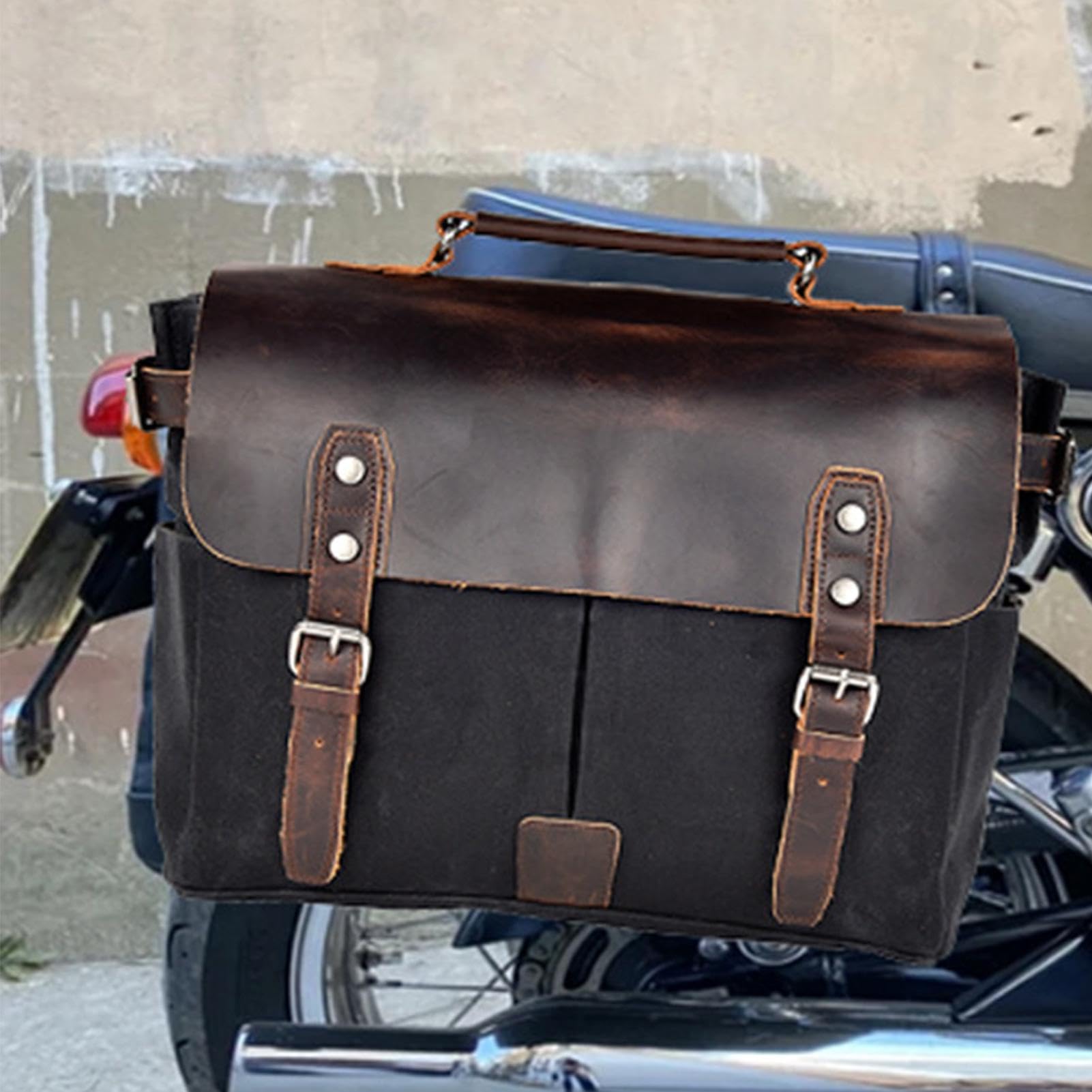 Sac de moto vintage à suspendre sur le côté de la moto, sacoches de selle | imperméables de grande capacité, sac de rangement pour outils de moto, sacoches de selle de vélo de route de montagne, sac de