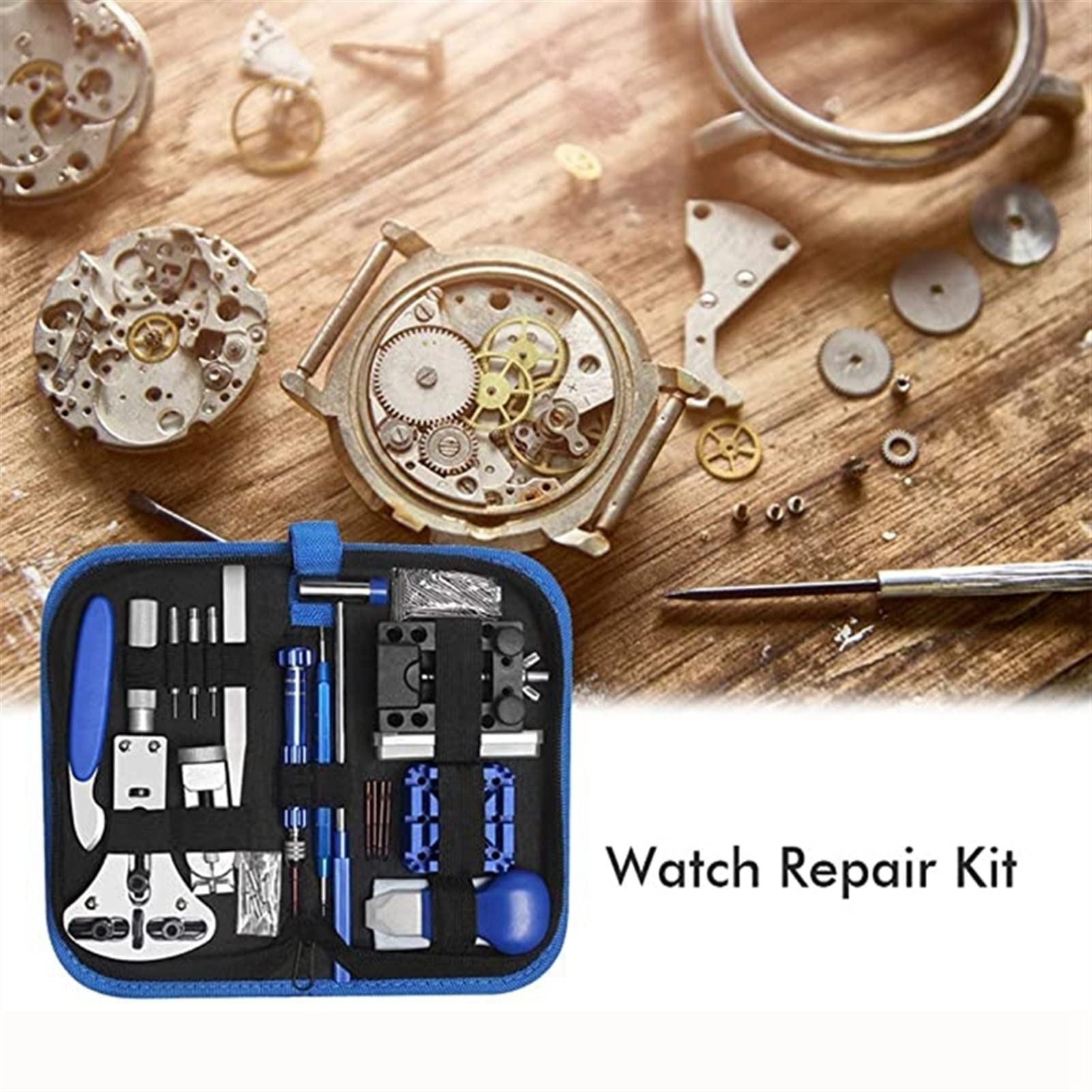 Uhrenwerkzeug Uhrenreparaturwerkzeug Uhrenbatteriewechsel Ersatz Uhrenbodenöffner Reparaturset Federhebel Werkzeugkastenöffner-Set Uhrenreparaturwerkzeuge