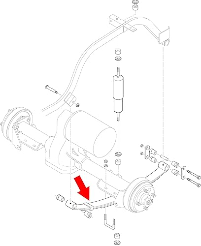 Miniatura 2 de 10L0L Kit de resorte trasero de 4 hojas para EZGO TXT Electric 1994-up y Gas 1995-2013 carrito de golf, incluye bujes, mangas, pernos en U, OEM: