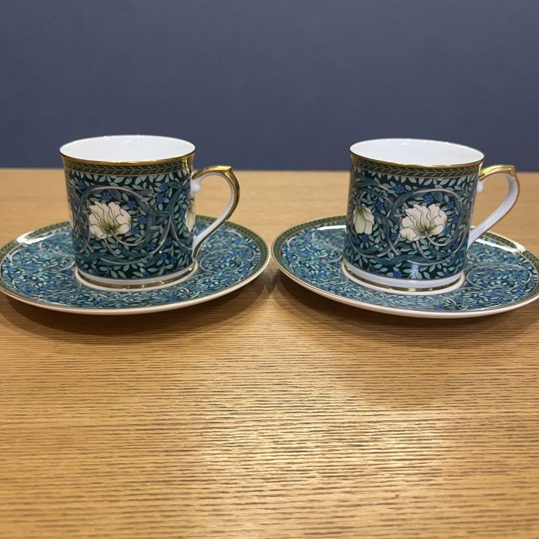 ウィリアム・モリス】ニッコー 蓋付きカップ&ソーサーセットスプーン付き