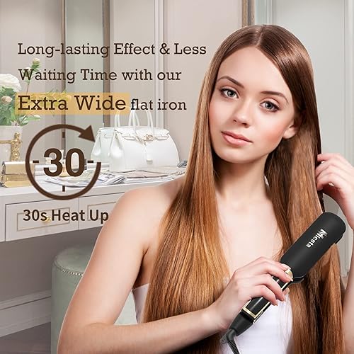 Miniatura 9 de Micsta Varita rizadora de 1 pulgada de largo para cabello largo y corto y plancha plana de 1.75 pulgadas de ancho para cabello grueso doble volatge