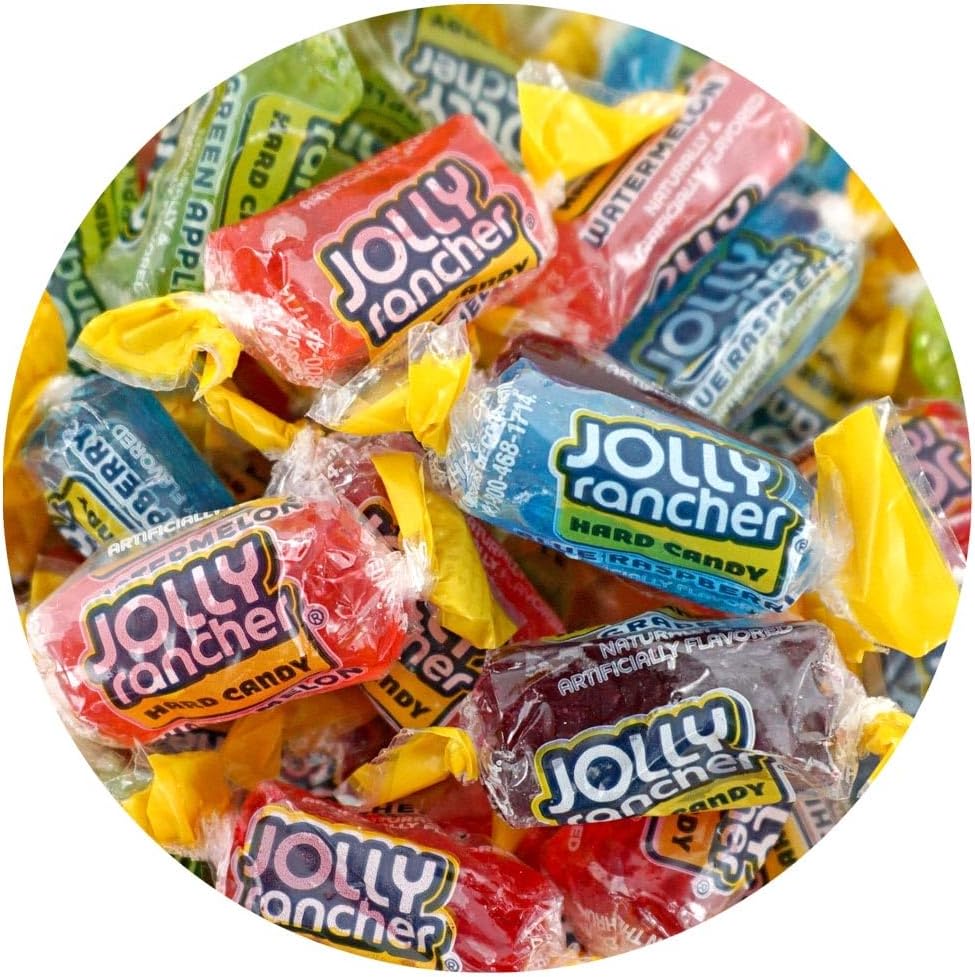 The Hampton Popcorn Company Jolly Ranchers Assorted Fruit Flavored Candy, 1lb Bulk Bag (Approx 75 Pieces), Individually Wrapped Hard Candy, The Hampton Popcorn & Candy Company