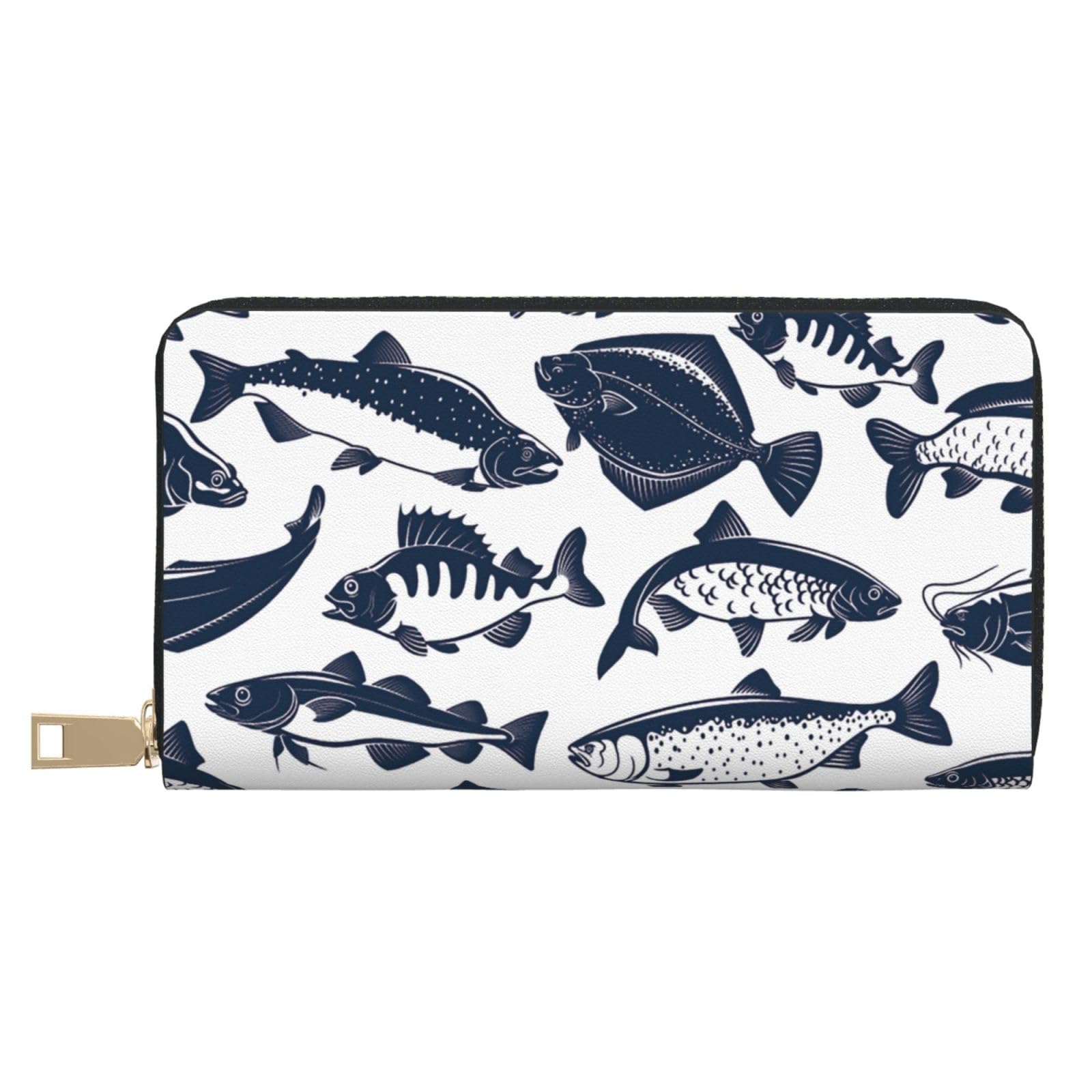 Amazon.co.jp: 財布 魚柄 長財布 ラウンドファスナー ウォレット