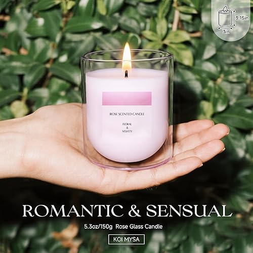 Miniatura 4 de Velas aromáticas de rosas, velas de aromaterapia florales rosas, regalos para mujeres amantes, cera de soja no tóxica