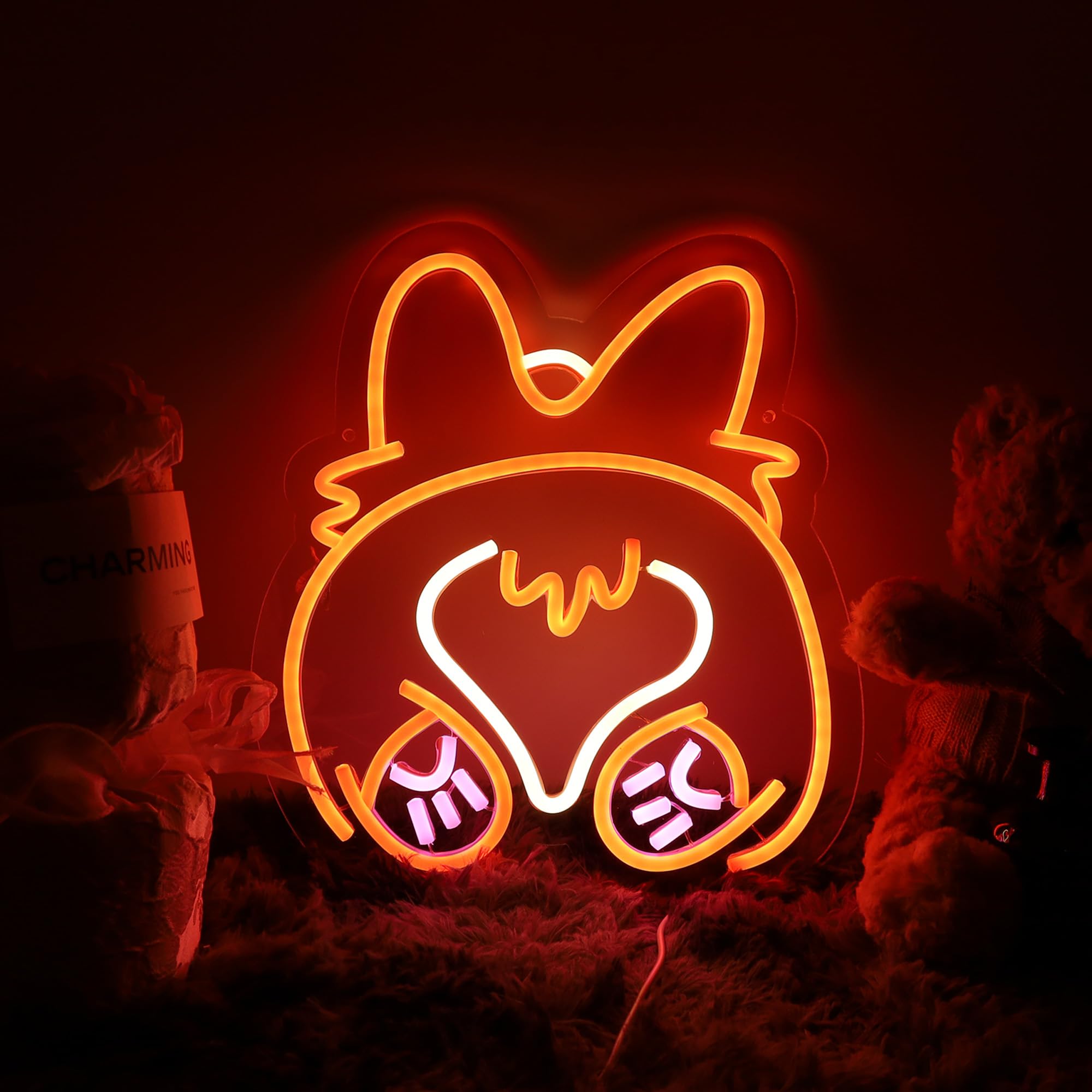 ネオンサイン コーギー ペット ネオンライト LED かわいい Amazon.co.jp: かわいいコーギーネオンサインUSB電源壁装飾用