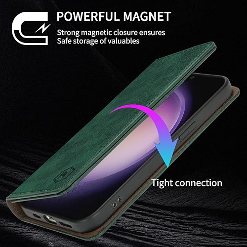 Miniatura 5 de Funda tipo cartera para Samsung Galaxy S23 con bloqueo RFID, soporte de ranura para tarjetas, funda protectora de cuero con tapa magnética fuerte