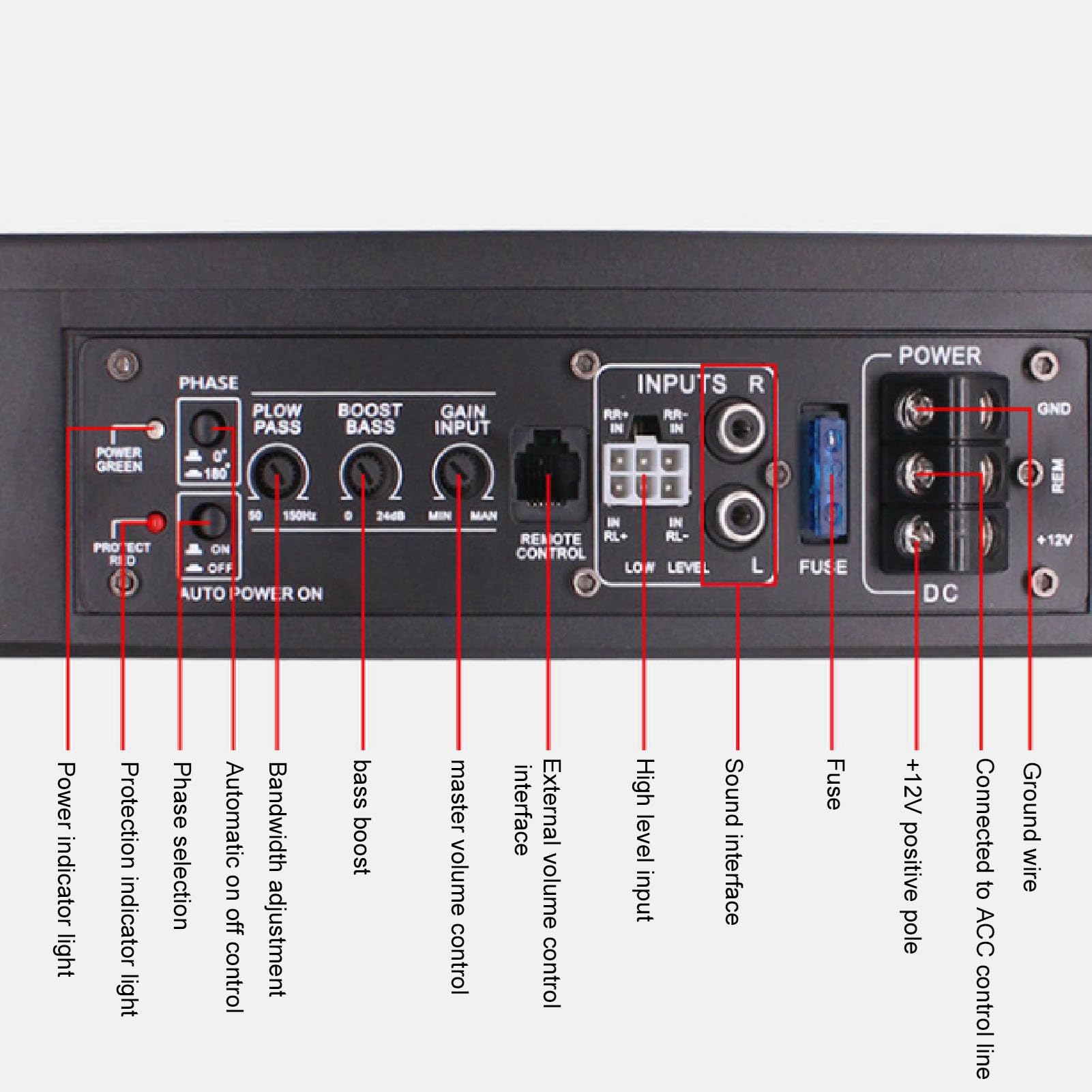 10 Subwoofer Accionado del Coche 800W, Subwoofer Delgado para Automóvil con Alimentación Debajo del Asiento y Luz LED de Ambiente, Amplificador (Luz Ambiental Colorida con