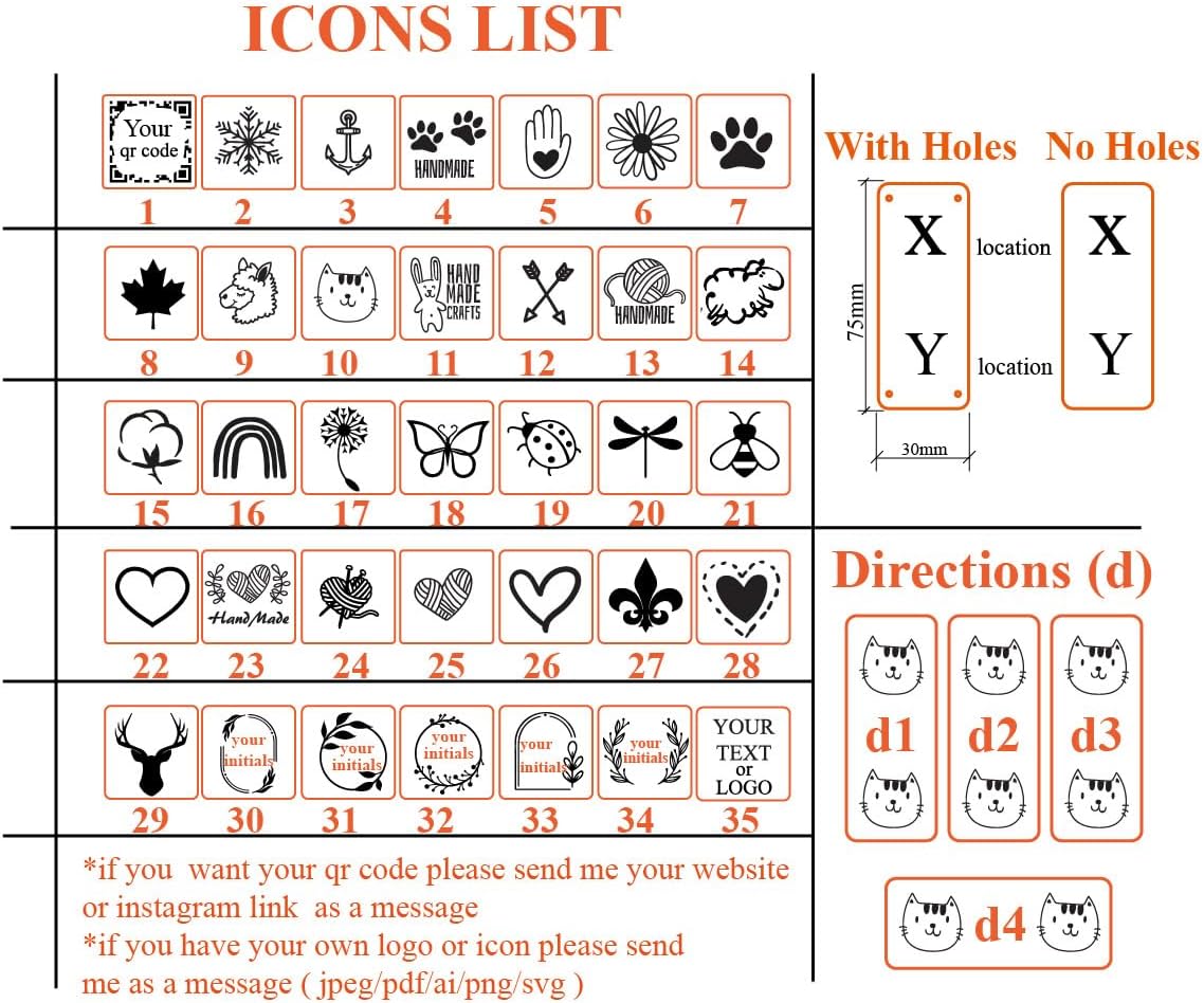 Personalized QR Code Labels for Handmade Knitted Items, Faux Leather or Ultrasuede, Sew-On Tags image 3