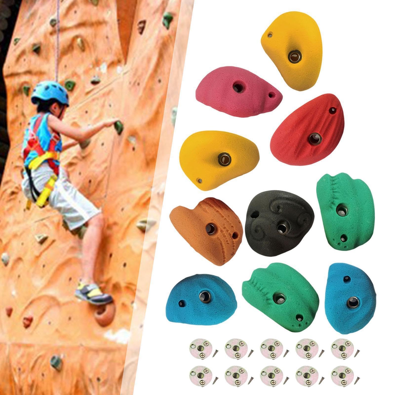 Kit per Arrampicata su Parete di Roccia per Principianti, buona Presa, Resina ad Resistenza Testurizzata, Varie Forme, Prese per Arrampicata per
