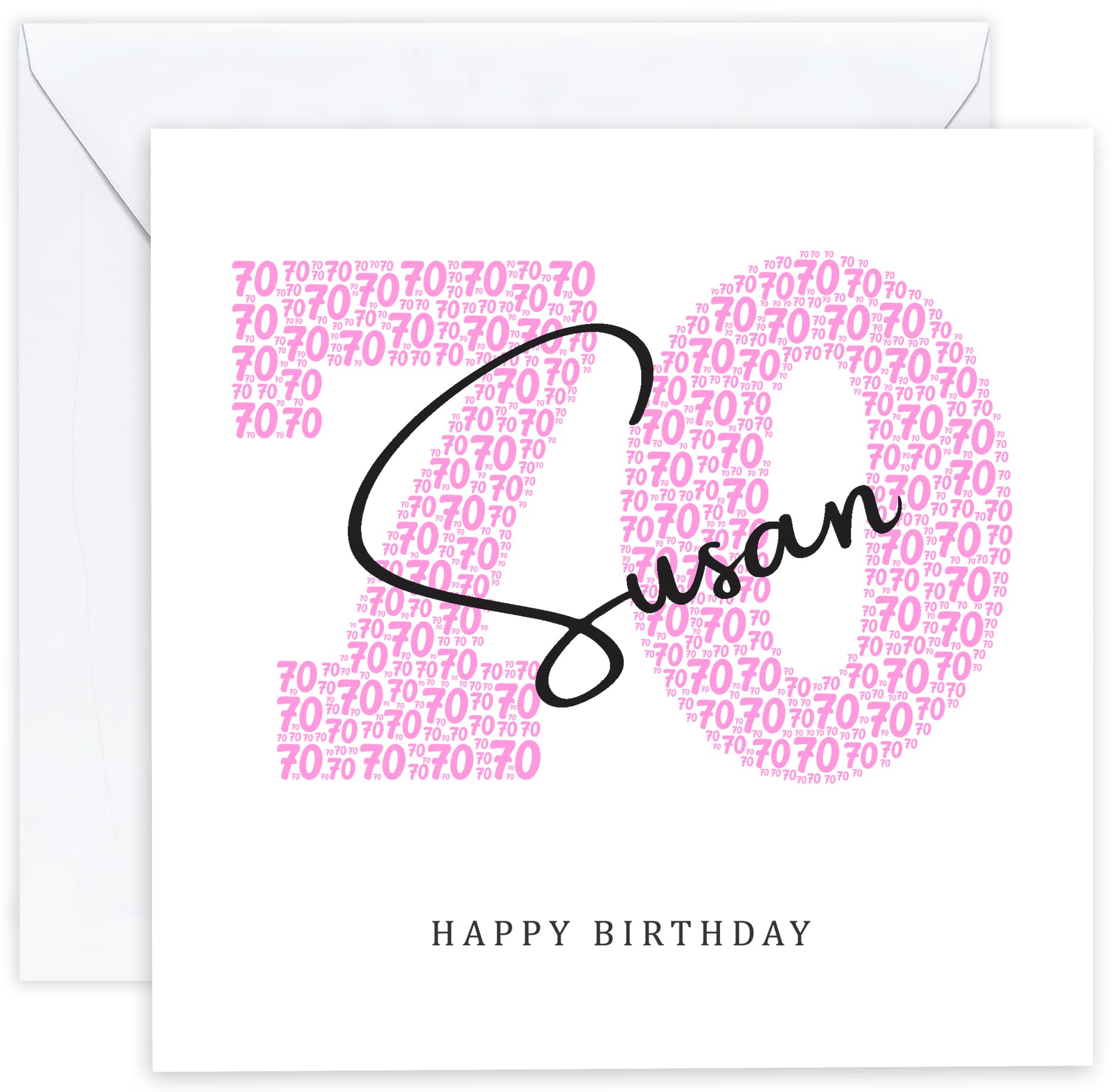 Personalised 70th Birthday Card - Seventieth Birthday Card for 70 Year Old Women Mum Mother Gran Nan Grandmother Sister Wife Woman Nanny Friend Her (Age 70) โ image 1