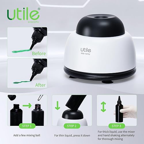 Miniatura 3 de Utile Mini mezclador de vórtice con función táctil, agitador de pintura de laboratorio, vórtice de laboratorio para tubos, incluye 120 bolas de