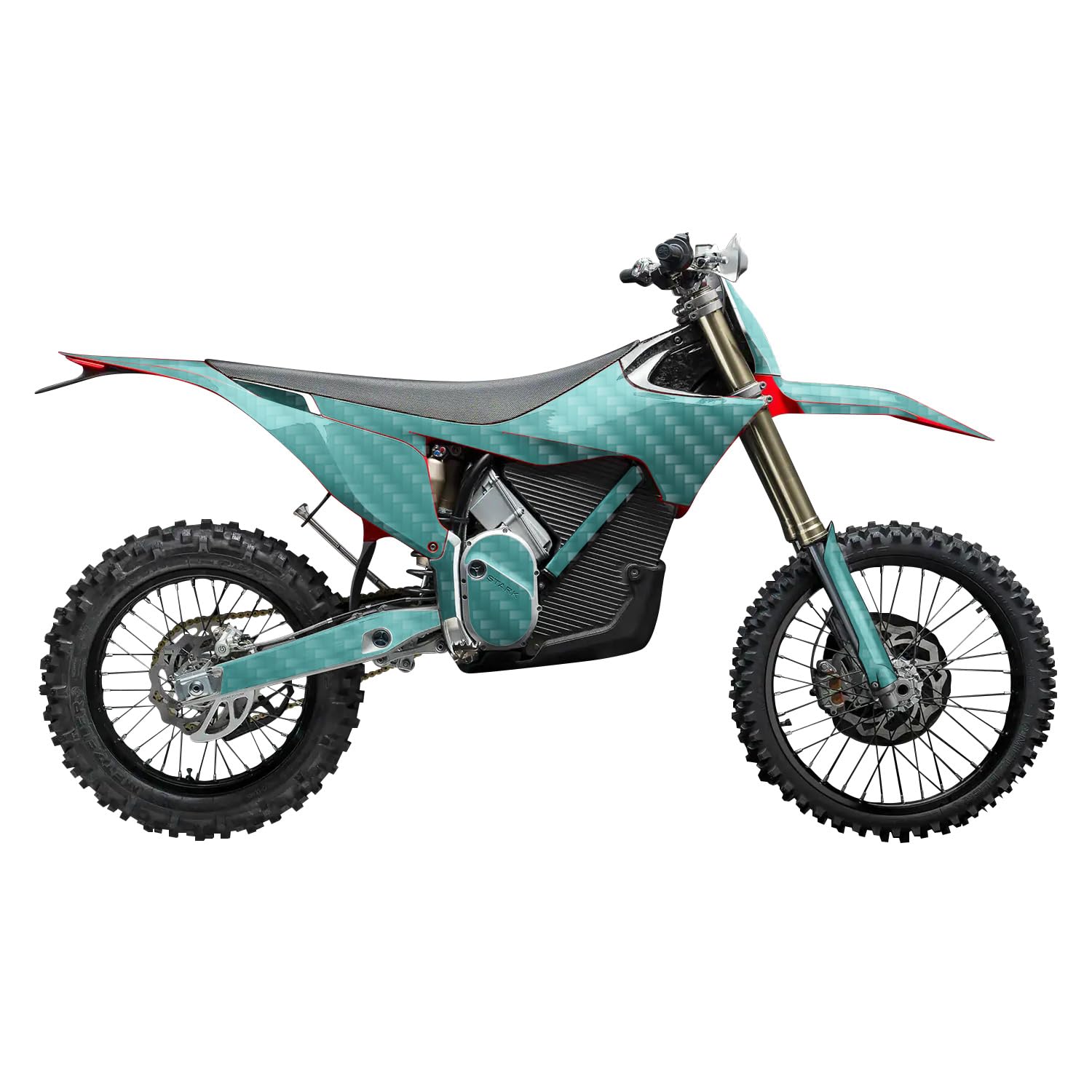 Carbon Fiber Stark Varg MX 2023-2025 Graphics Kit Wrap - Solid Turquoise - Varg MX Skin - Premium 3M Vinyl Protective Wrap Decal Cover - Easy to Apply | Crafted in The USA by MightySkins