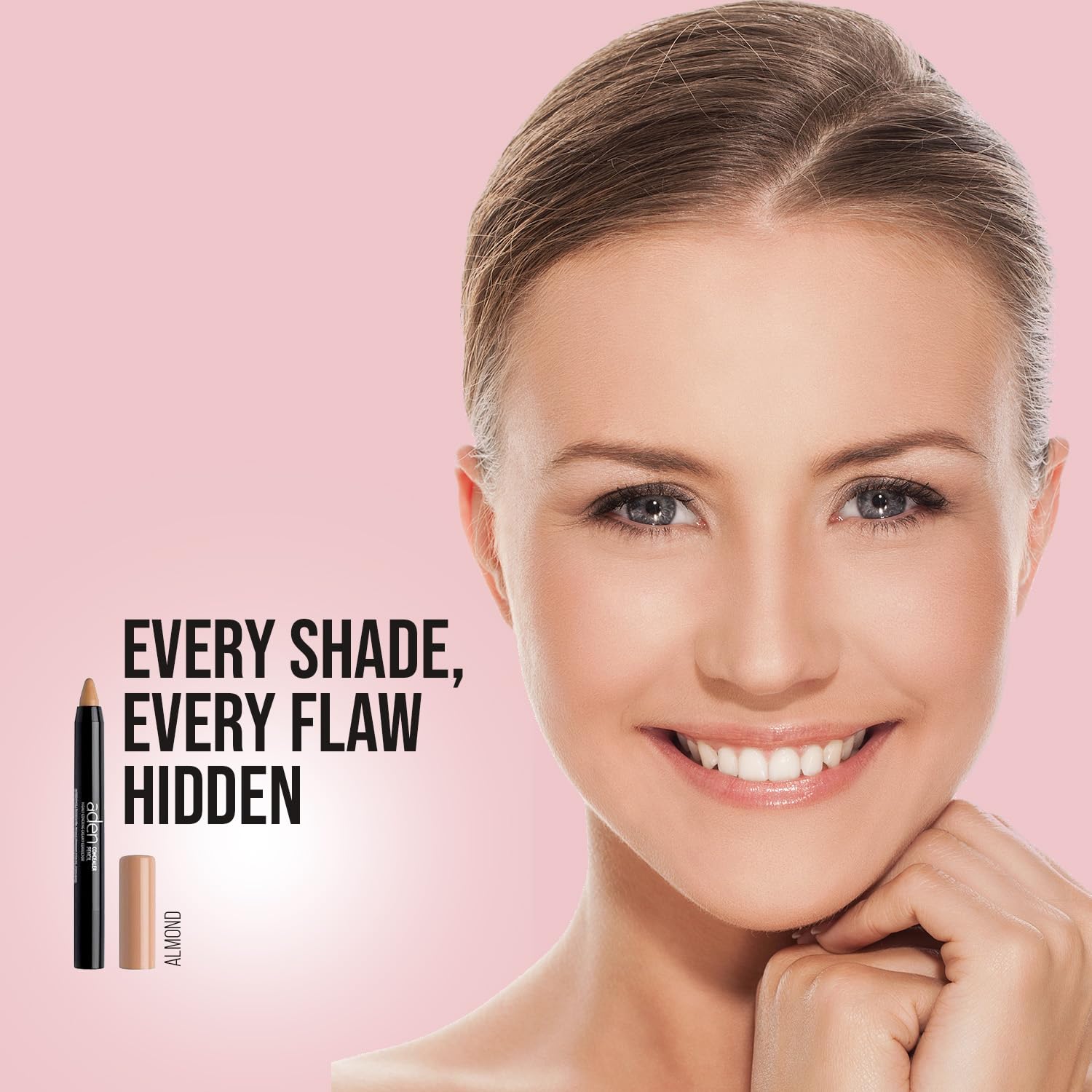 aden - Automatic Concealer Pencil -Smudge Proof, Long-Lasting & Highly Covering Creamy Corrector With Easy Application - Made in Spain (03 Almond)