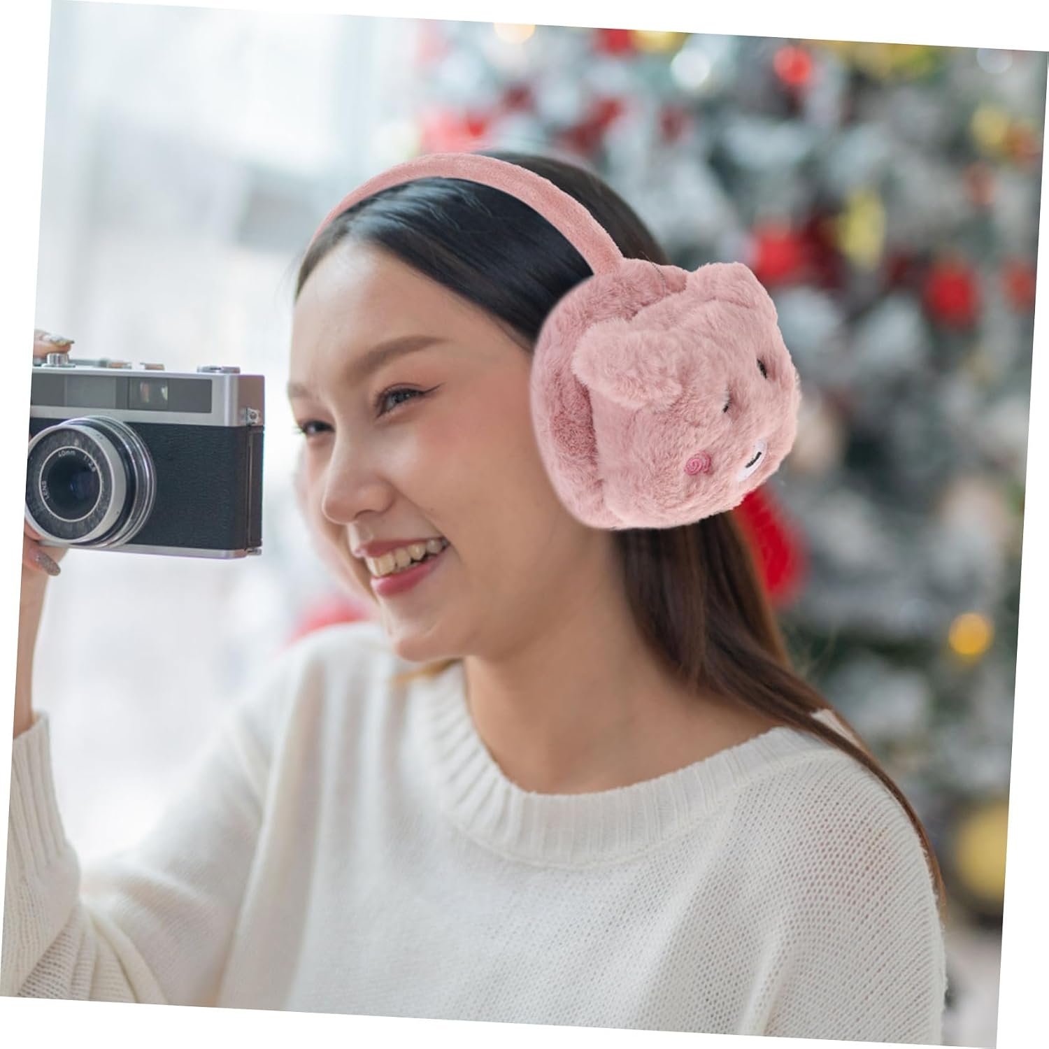 Ipetboom 1pc Boy Girl Plush Panda Earmuffs for Ear Cartoon Design Comfortable Warm Ear Muffs for Boys Girls for Cold Weather Outdoor Activities