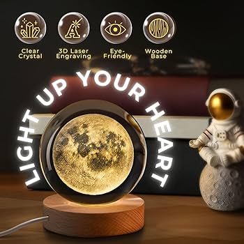 Amazon.co.jp : Flexzion 3Dムーンクリスタルボールナイトライト