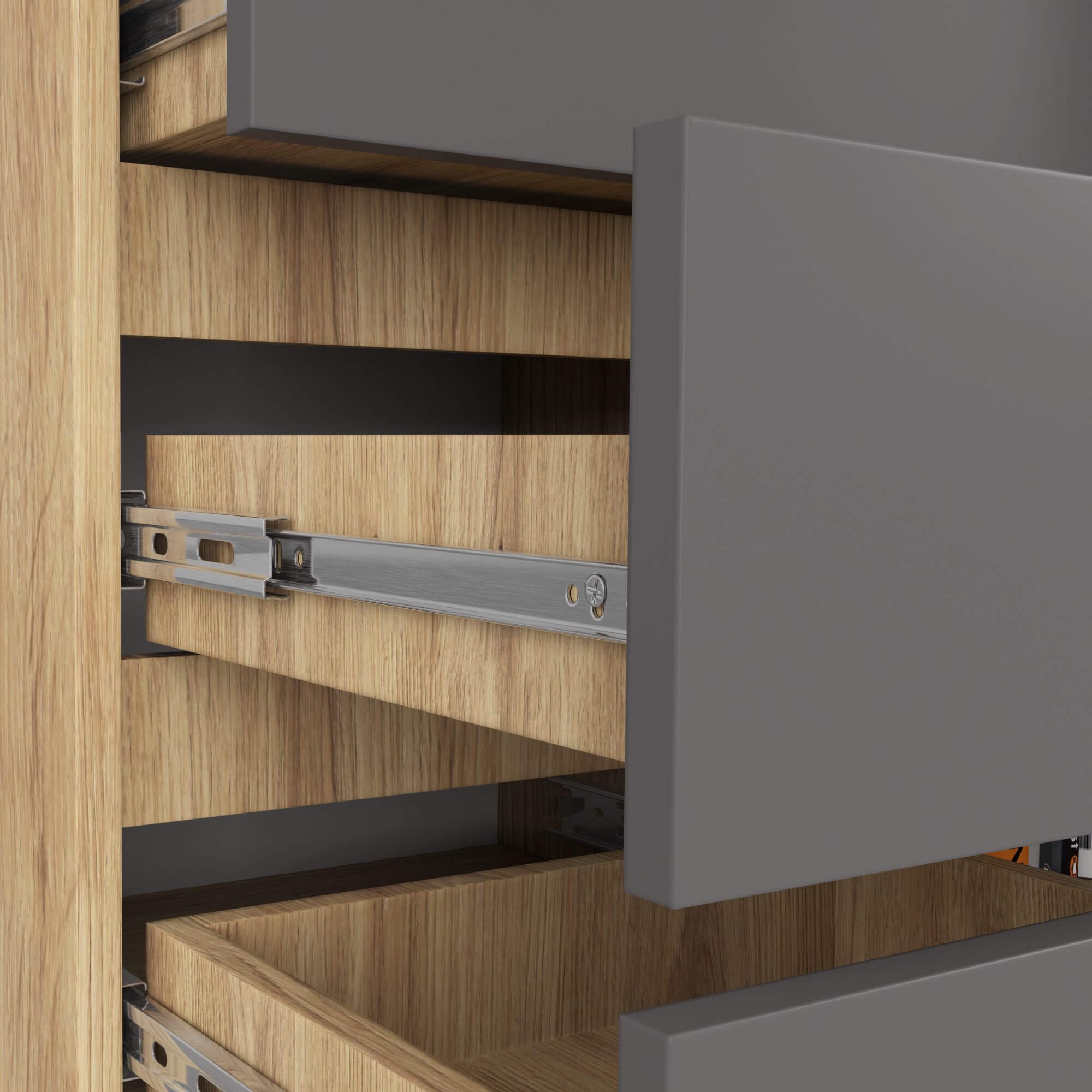AKORD Kommode K80 mit 5 Schubladen, Schrank mit 1 Tür 3 Regalböden, Für das Wohnzimmer Schlafzimmer, Moderne, 16mm Laminierte Platte, B80xH97xT35 cm, Farbe Artisan-Eiche & Graphitgrau