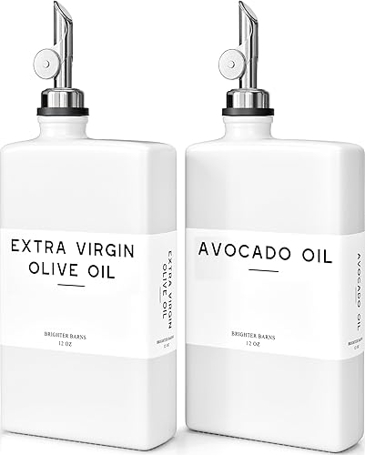 Miniatura 10 de Botella dispensadora de aceite de oliva de vidrio para cocina de Brighter Barns - Dispensador de jarabe de café, botella de aceite y vinagre -