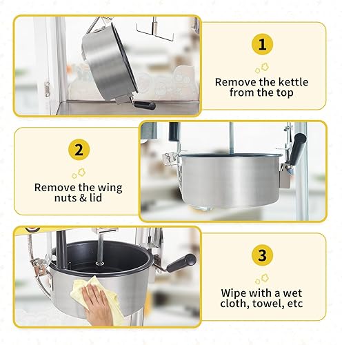 Miniatura 6 de Máquina comercial de palomitas de maíz, hervidor de 10 onzas, máquina de palomitas de maíz para encimera de 1300 W para 60 tazas por lote, máquina