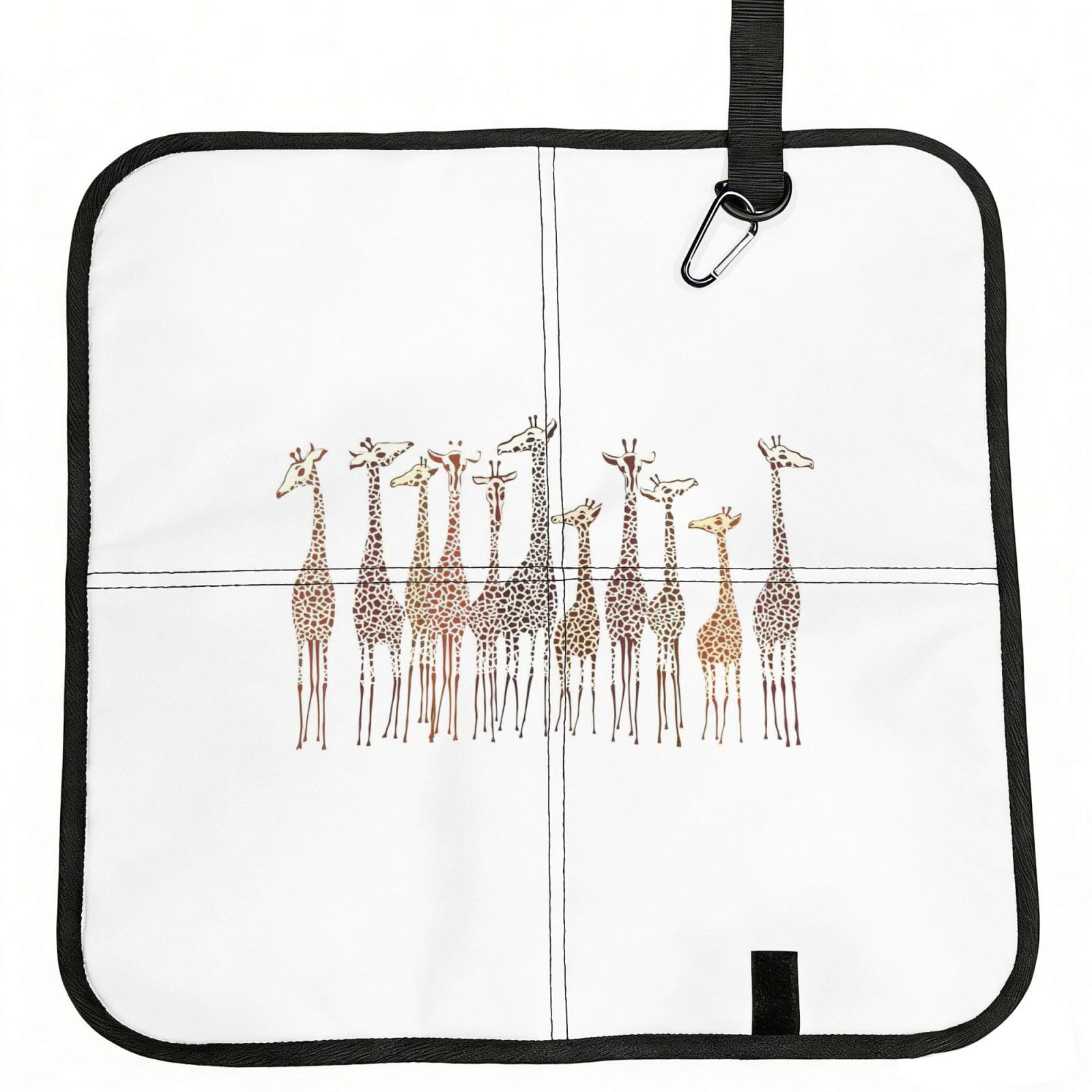 NImongt Cute Wild Cartoon Giraffes Print Portable Chair Pad Foldable Seat Cushion Outdoor Seating Office Picnic Camping
