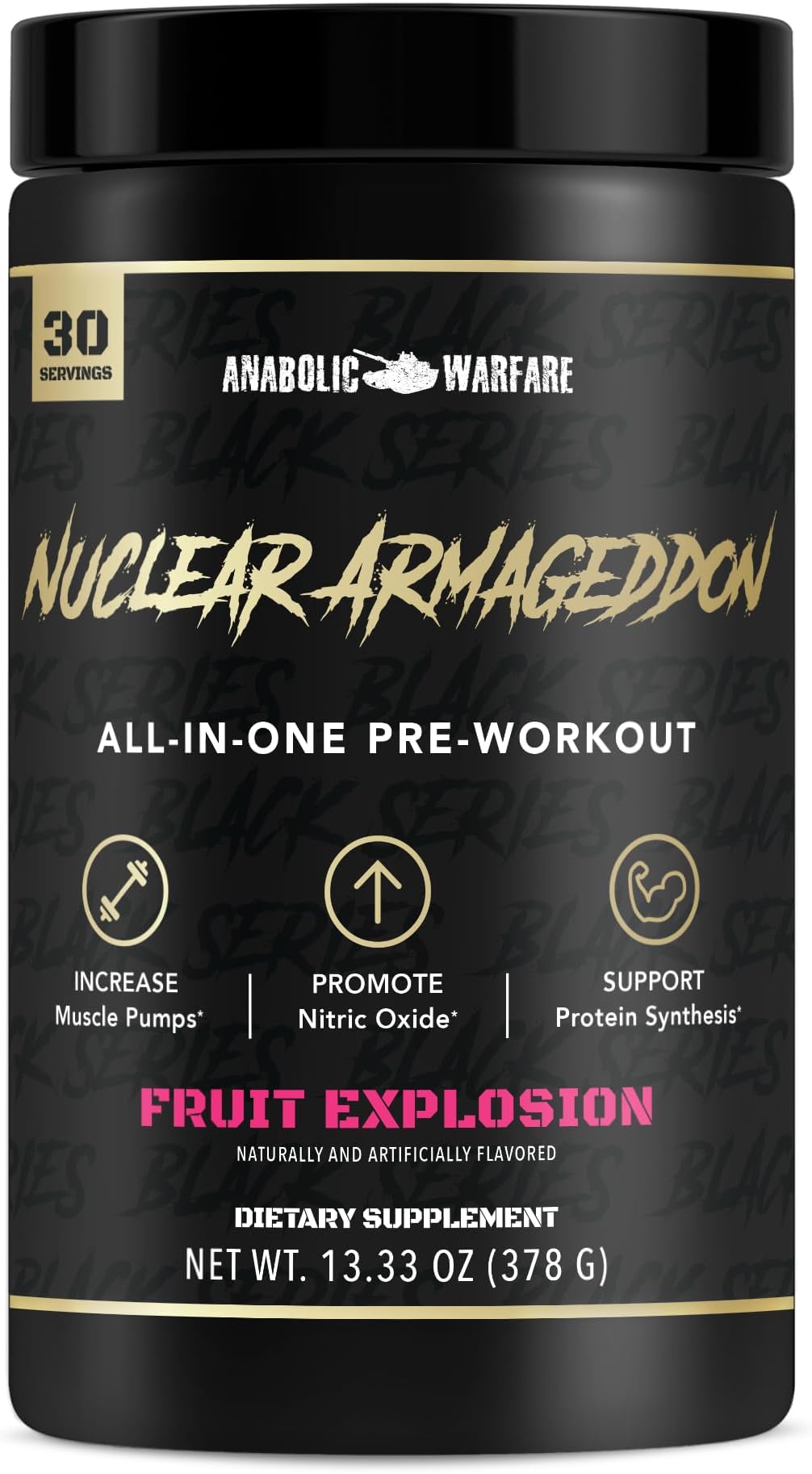Anabolic Warfare Nuclear Armageddon Pre Workout Powder – Pre-Workout for Men & Women with L-Citrulline, Beta Alanine Powder and Caffeine (Fruit Explosion - 30 Servings)
