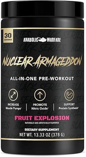 Vista 9 de Anabolic Warfare Nuclear Armageddon - Polvo de preentrenamiento para hombres y mujeres con L-citrulina, beta alanina en polvo y cafeína