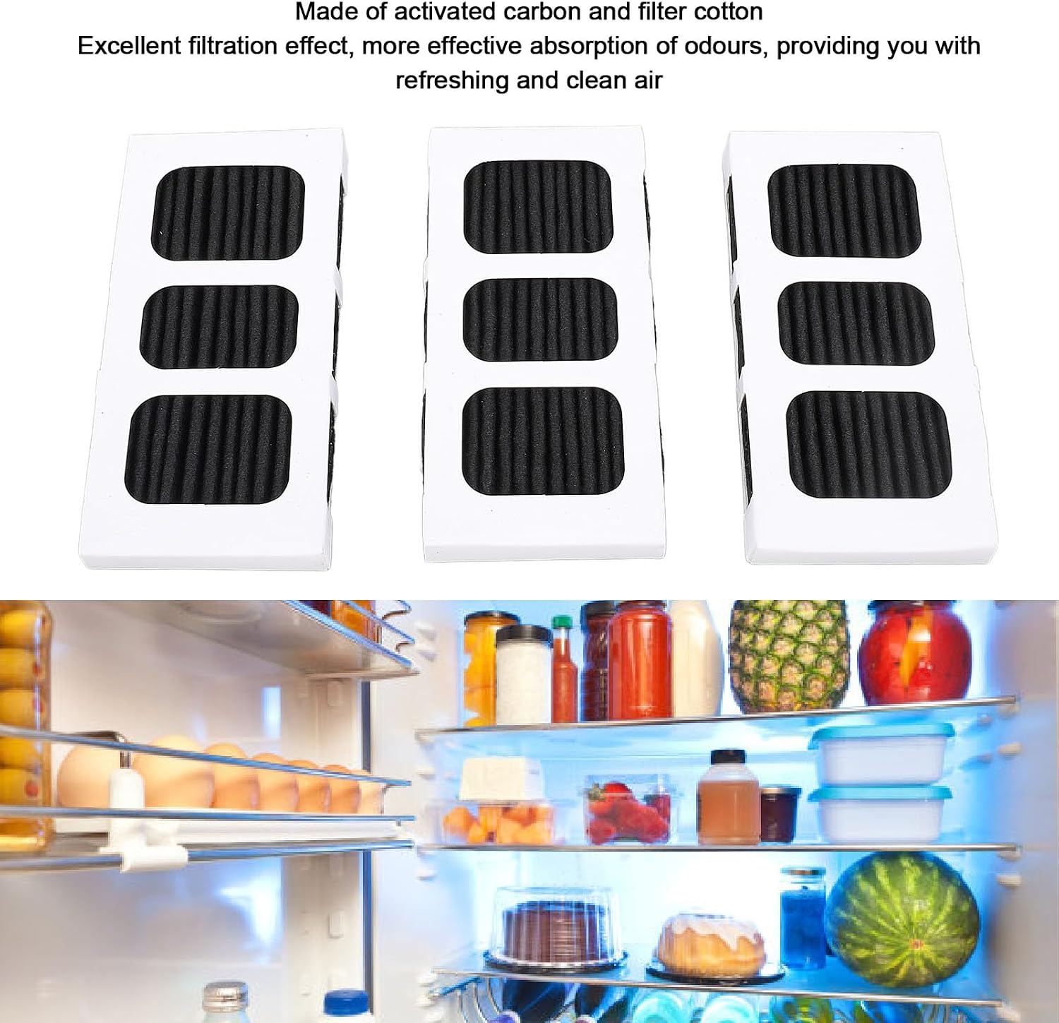 6PCS Refrigerator Air Filter Compatible with Frigidaire Pureair Ultra 2 Activated Carbon Cotton Air Filter Replacement Superior Filtration