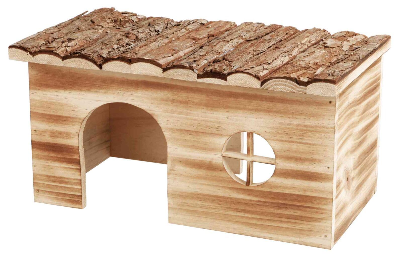 TRIXIE Grete Natural Living Flamed Wood House, 35 x 18 x 20 cm