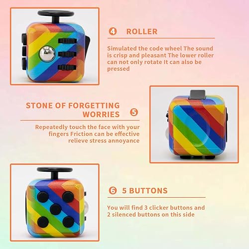 Miniatura 4 de Cubo antiestrés para adultos, paquete de 4 cubos para aliviar la ansiedad, silencioso y audible para aliviar la ansiedad, juguete sensorial de mano