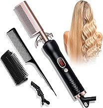 Heating Comb, UKLISS Afro Hair Heating Comb with LCD Screen 120-230°C, Ceramic Straightener Comb, Portable Hair Straightening Comb, Electric Comb, Smoothing Comb, Automatic Shut-Off