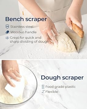 Lorzon Banneton Bread Proofing Basket Set, 10 Round Sourdough Proofing Basket with Sourdough Bread Baking Supplies, Bread Making Kit
