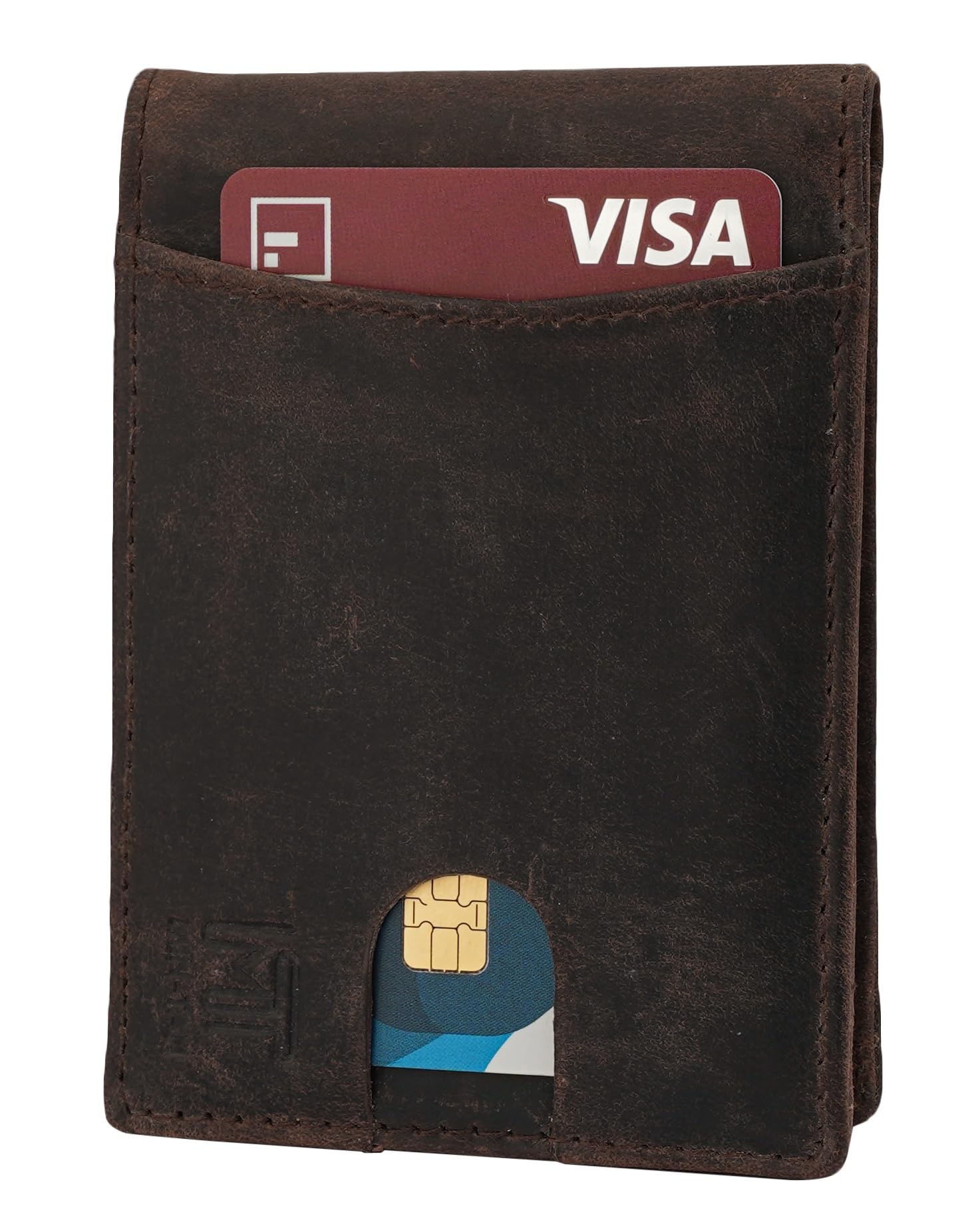 Min Tanleather Money Clip Wallets For Men Smart Wallets Men