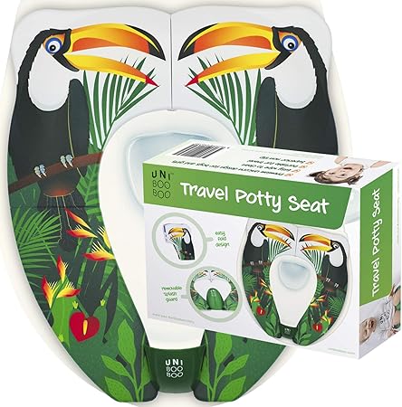 UNI BOO BOO Potty Training & Step Stools,Seats UNI BOO BOO Travel Potty Seat - Portable and Foldable Toddler Kids Toilet Training Seat for All Toilets - with Splash Guard and Non-Slip Rubber Pads - Free Kids Travel Bag for Boys and Girls