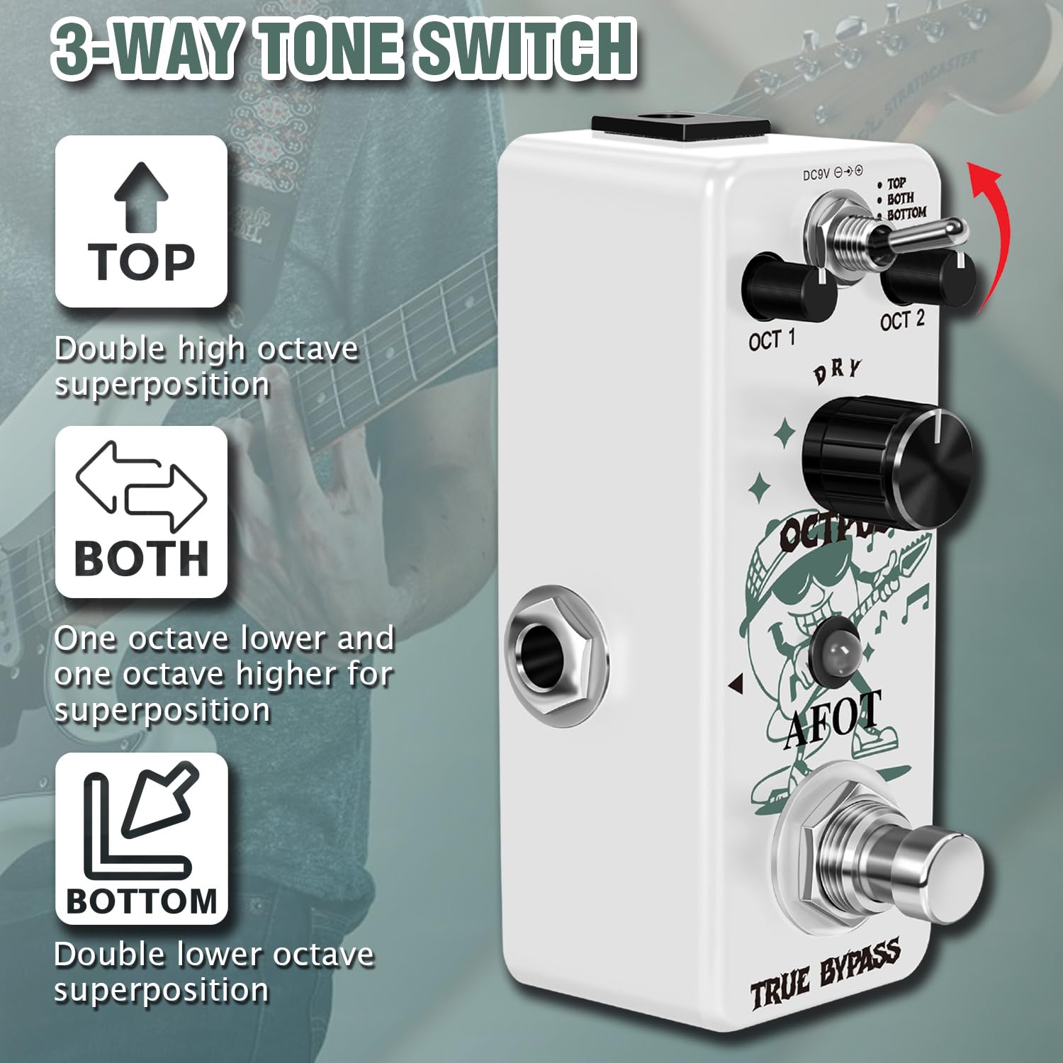 Amazon.com: Polyphonic Octave Guitar Pedal, Digital Octave Mini
