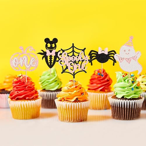 Miniatura 2 de 25 piezas espeluznantes para cupcakes de Halloween, calabaza fantasma, uno espeluznante, uno espeluznante para magdalenas, araña, baby shower,