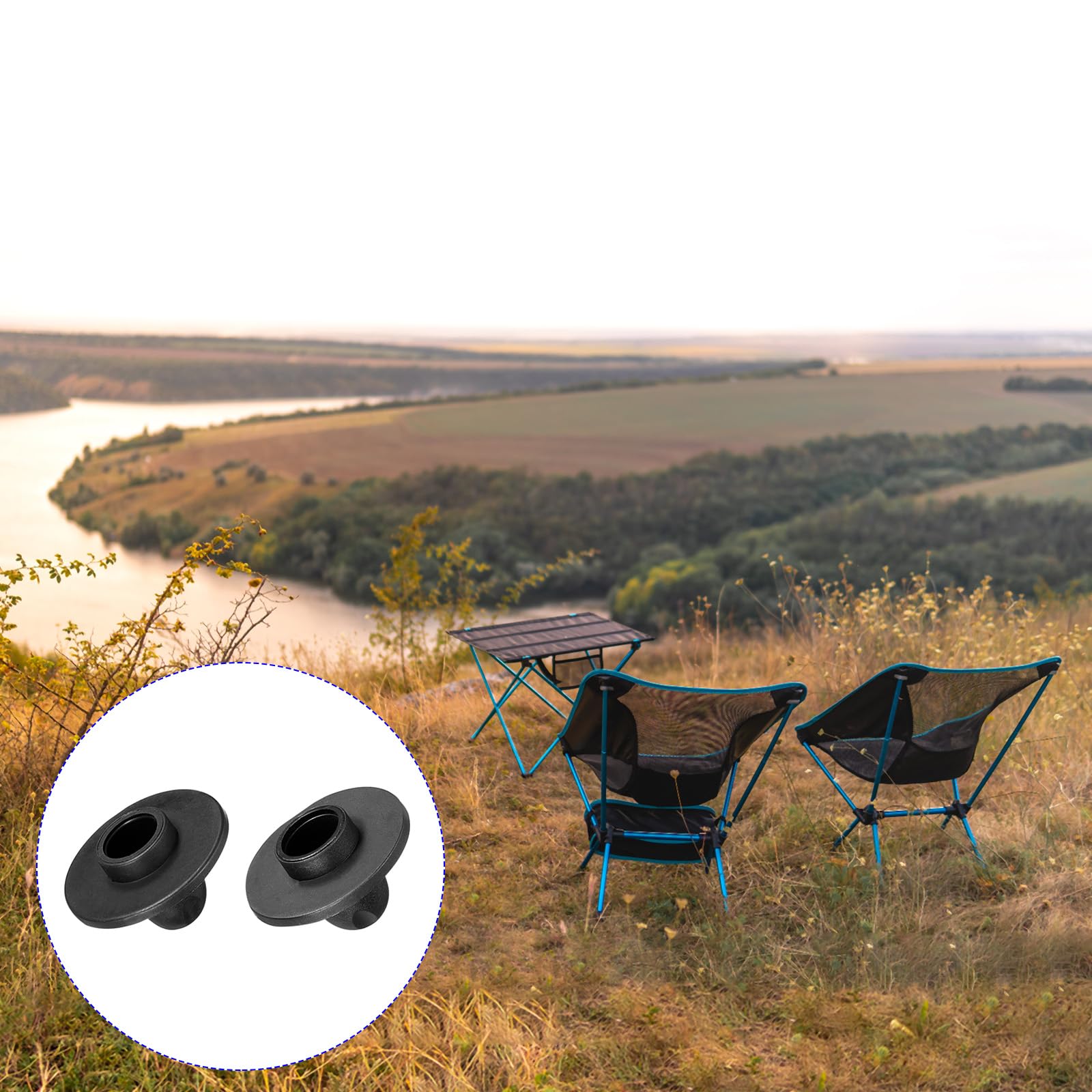 M METERXITY 8 Pack Camping Chair Foot - Non-slip Stool Feet Replacement, Apply to Camping/Fishing/Picnic (15mm, 16mm Tubing Dia) - Image 3