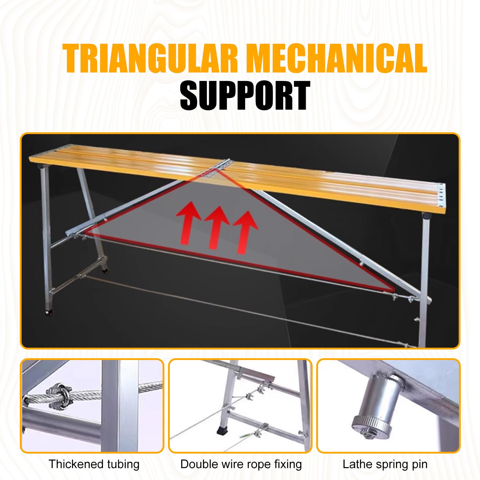 Przenośna platforma rusztowania ze stopu aluminium o regulowanej wysokości i udźwigu 362 kg, składana drabina schodkowa 152 cm, do malowania płyt kartonowo-gipsowych i prac budowlanych