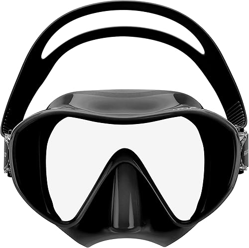 Miniatura 3 de Máscara de esnórquel sin marco, lente de vidrio templado de alta calidad, diseño italiano, antivaho y sin marco, tubo de esnórquel seco de élite,