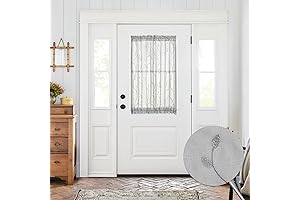 Jinchan Sheer Door Curtains for Front Door Window