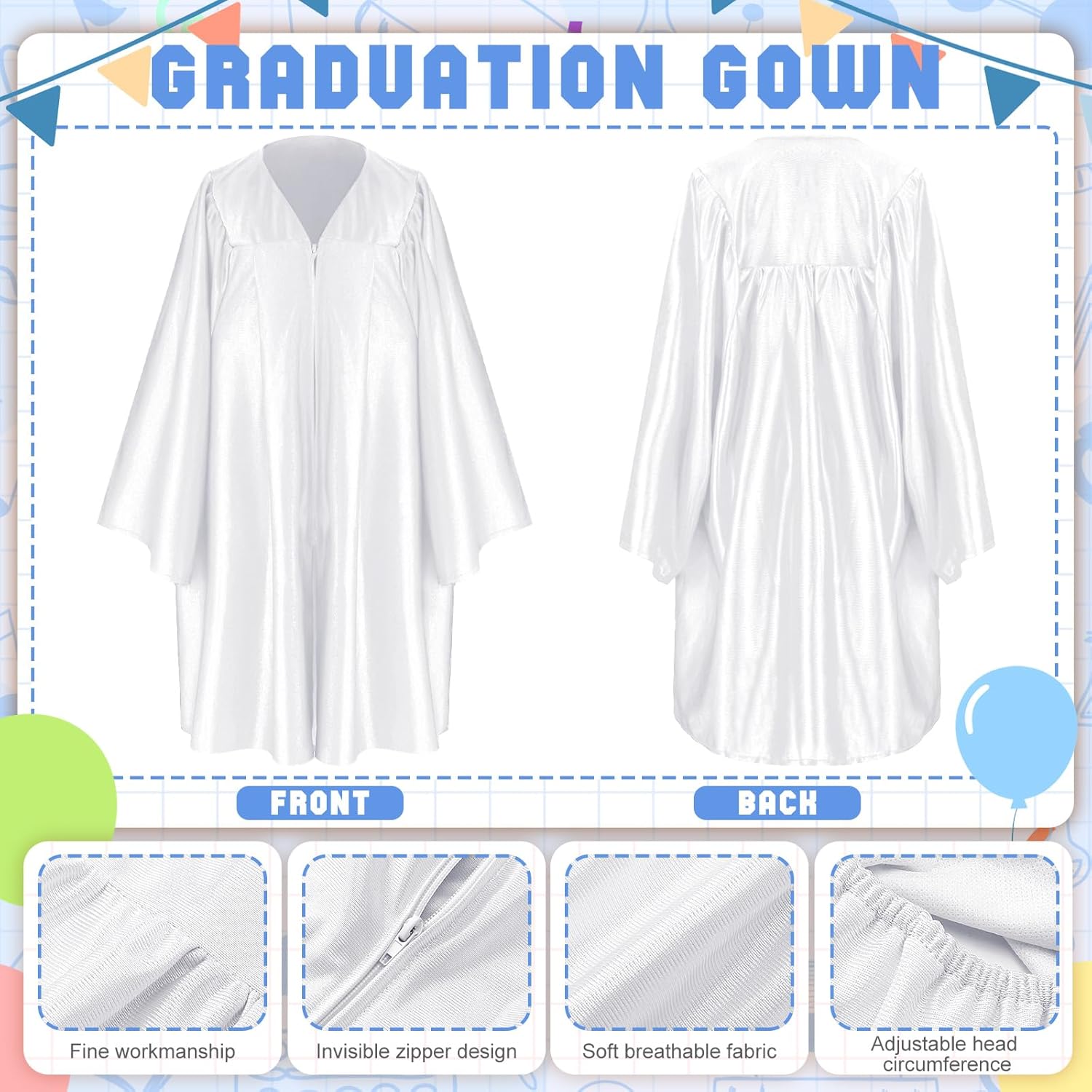 Cozypower 60 Pcs Preschool Kindergarten Graduation Cap and Gown with 2026 Tassel Stole Certificate Medal Bear for Kid Toddler