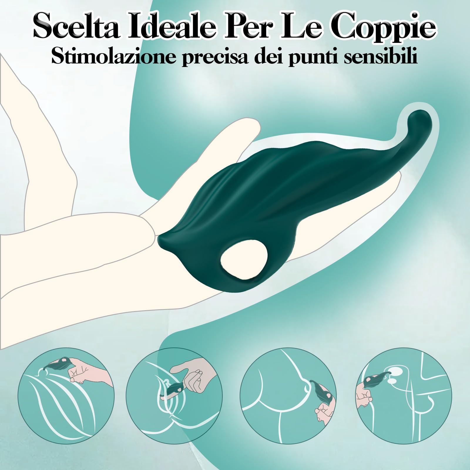 Anello Vibrante per Lei e Lui Sexytoysys Coppia Donna, Cock Ring Telecomandato 9 Modalità Vibrazione, Anello Pene da Uomo vibratoriper Donne Ritardante, Vibratore Clitoride Proteggi Dita Per Coppia