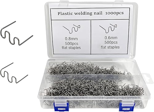 1000 PCS de grapas calientes varillas de soldadura para parachoques, kit de soldadura de plástico para reparación de parachoques de 0.6mm 0.8mm,