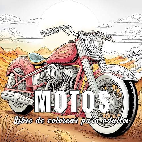 Motos: libro para colorear para adultos con 60 bocetos de diferentes motos. (Colores del Mundo)