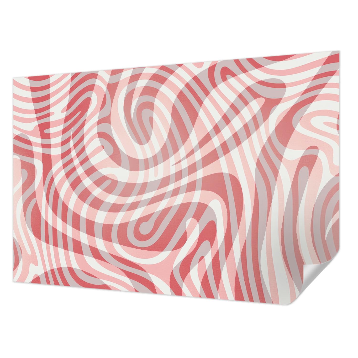 Papier peint adhésif 104x70 cm à lignes ondulées pour embellir vos murs facilement