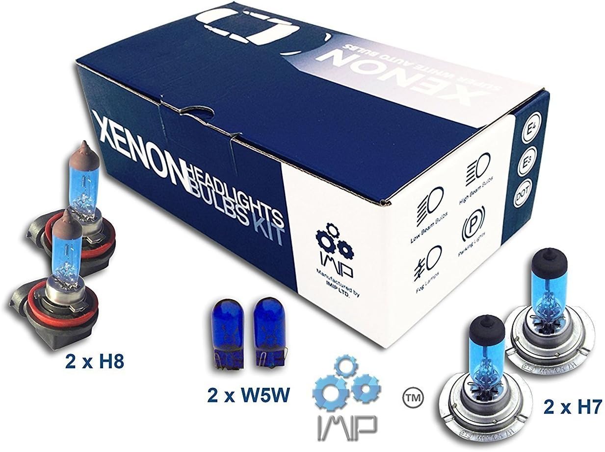 Genius Autoparts Bright Xenon Headlight Bulbs | Easy DIY Headlight Replacement Bulbs Kit, Pairs H8 H8 | High and Low Beam Headlights | Fog Lights,(Pack of 2)