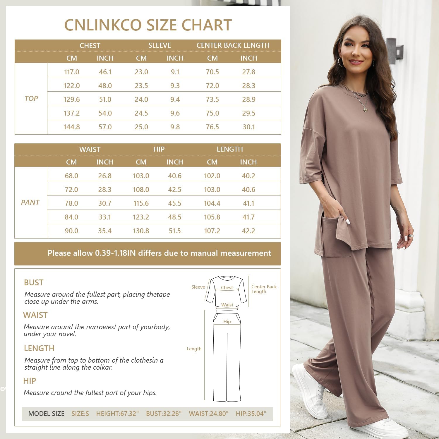 Cnlinkco Womens 2 Piece Outfits Short Sleeve Set Wide Leg Pants Casual Trendy Pullover Lounge Set - Image 5