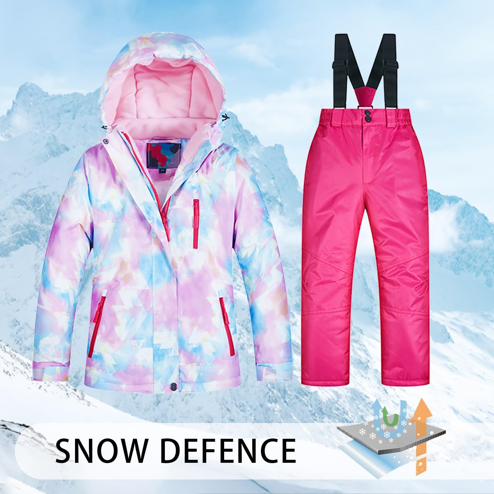 Tuta Bambino E Ragazzo Completo Da Neve Tuta Da Sci Per Bambino E Ragazzo Unisex Trekking Set Tuta Sci Da Bambina Apertura Con Cerniera Tutine Impermeabile Bimba Tuta Da Neve Set Da Sci Per Bambini